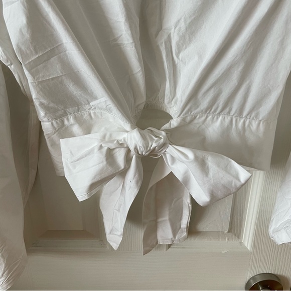 Zara White Embroidered top size S long sleeve - Picture 6 of 12